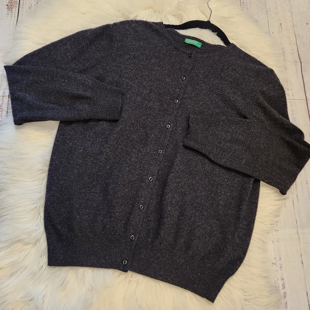 Vintage charcoal gray cardigan - Picture 2 of 7
